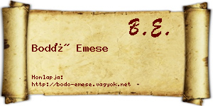Bodó Emese névjegykártya