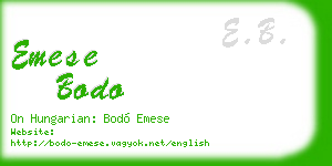 emese bodo business card