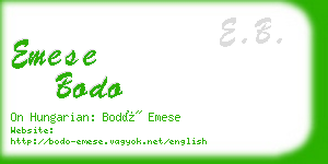 emese bodo business card